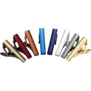 Mens Tie Clip Set Stainless Steel Skinny Tie Bar Pack Formal Shirt Accessories